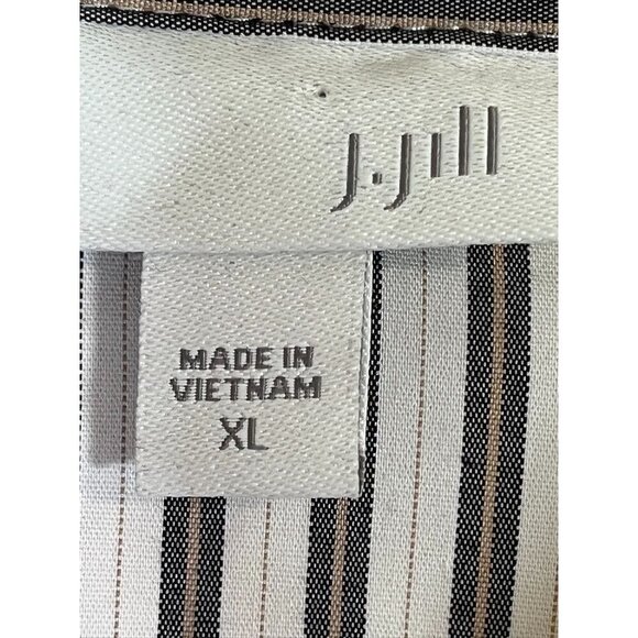 J Jill Striped Top XL White Classic Resort Preppy Old Money Neutral Minimalist - Picture 2 of 11